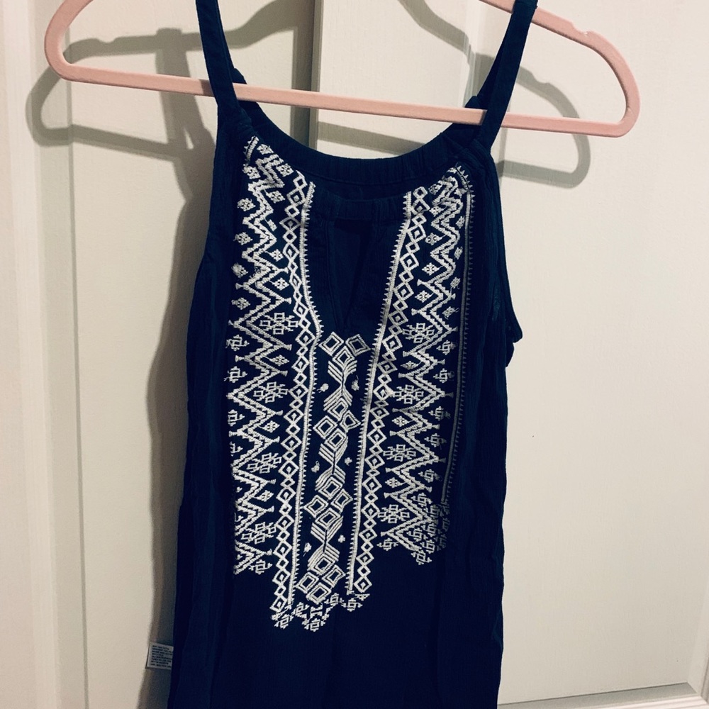 Navy Blue Halter Top Blouse Tank Top